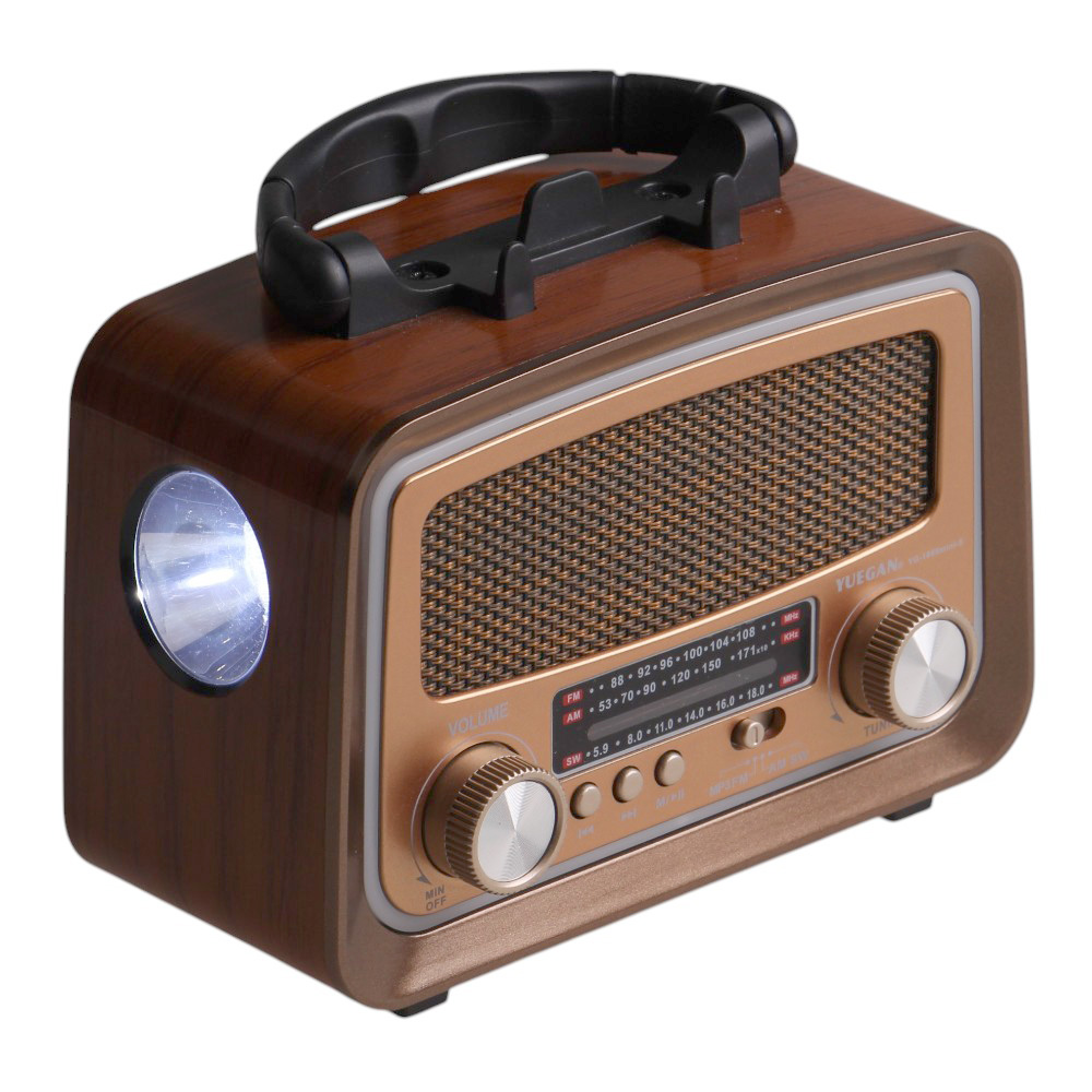 Solární přenosné rádio YG-1086mini-S světle hnědé - náhľad 4