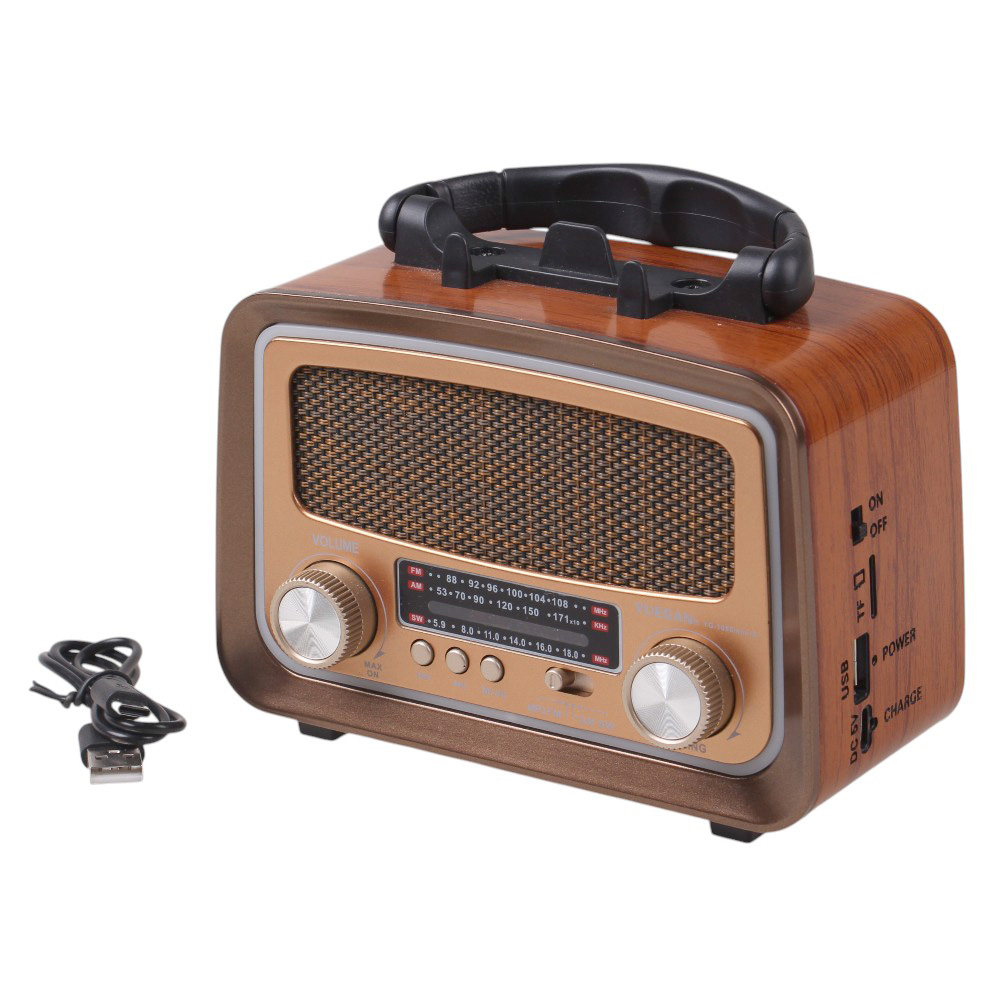 Solární přenosné rádio YG-1086mini-S světle hnědé - náhľad 5