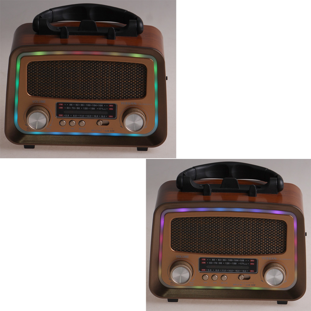 Solární přenosné rádio YG-1086mini-S světle hnědé - náhľad 6