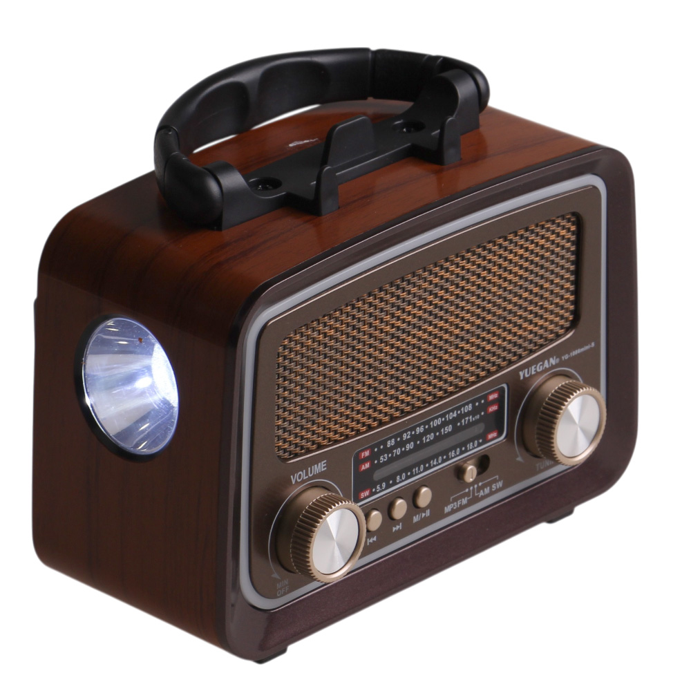 Solární přenosné rádio YG-1086mini-S tmavě hnědé - náhľad 5