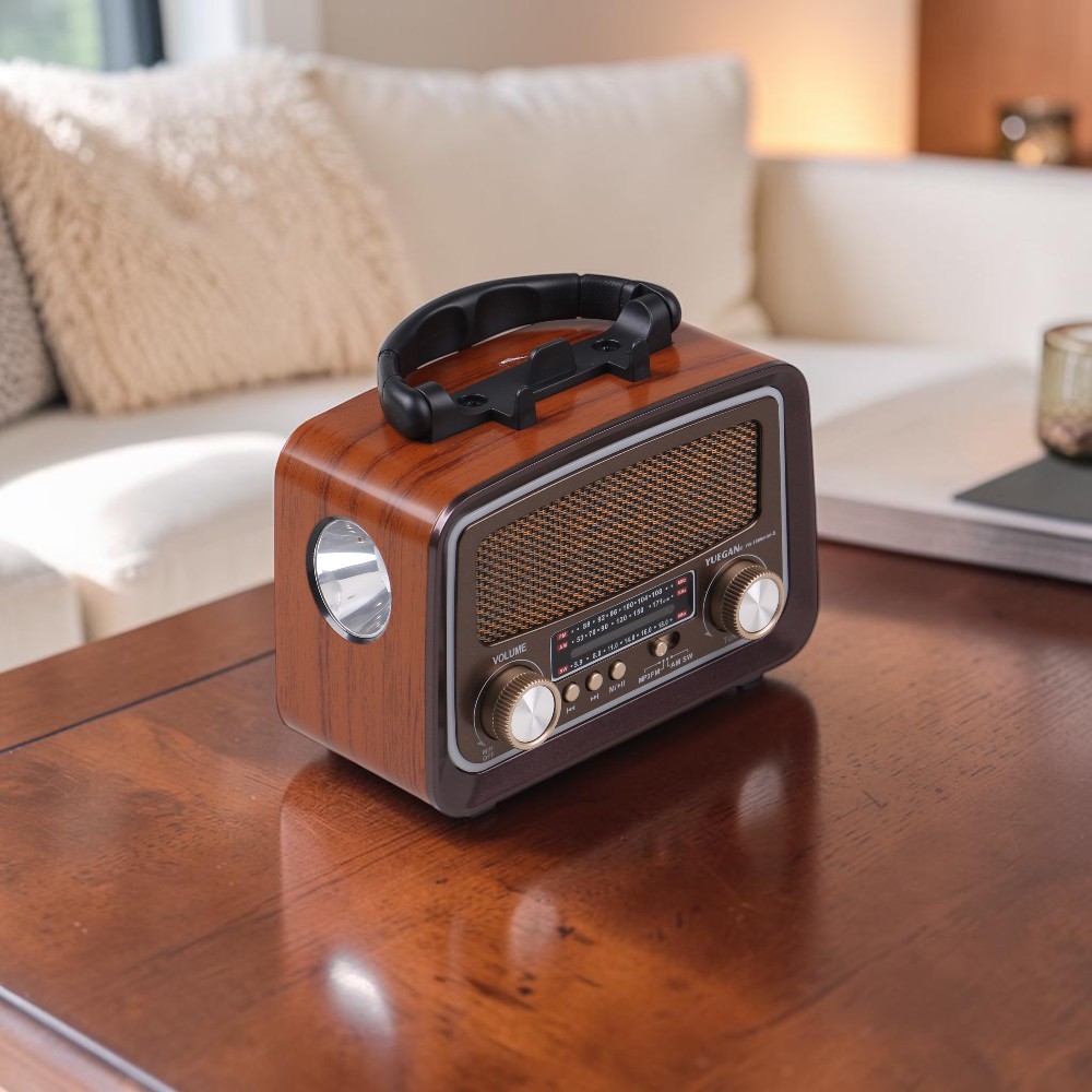 Solární přenosné rádio YG-1086mini-S tmavě hnědé - náhľad 6