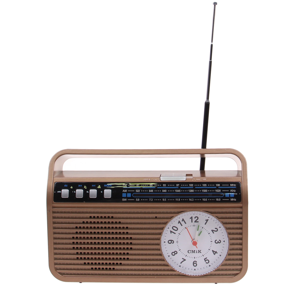Přenosné retro rádio MK-190 hnědé - náhľad 3