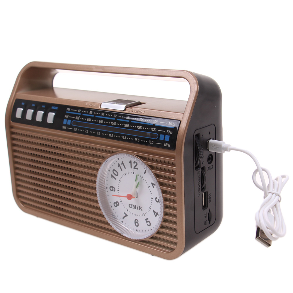 Přenosné retro rádio MK-190 hnědé - náhľad 1