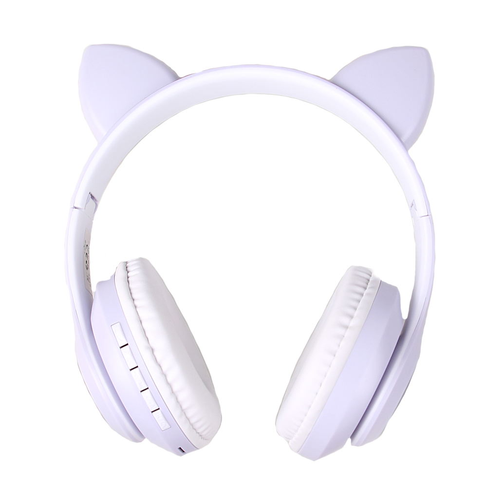 Bezdrátová sluchátka s kočičíma ušima fialová - náhľad 3