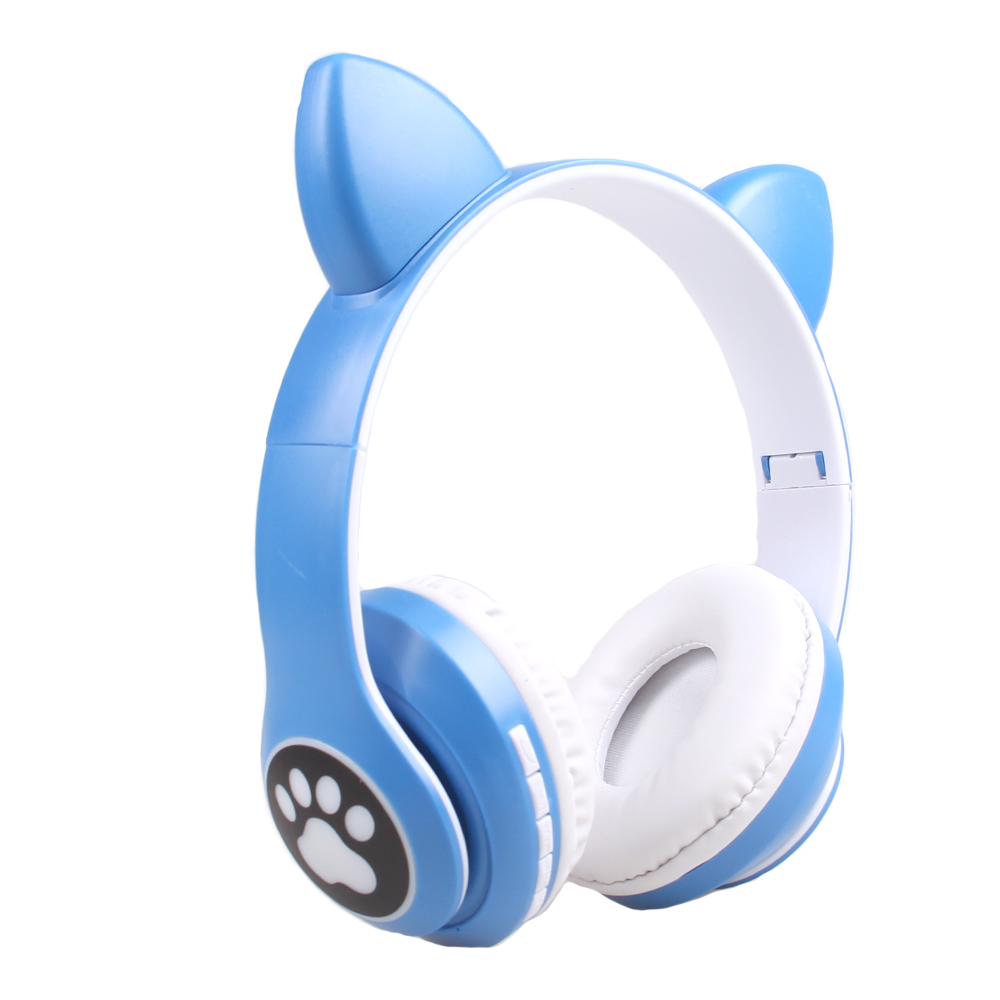 Bezdrátová sluchátka s kočičíma ušima modrá - náhľad 2