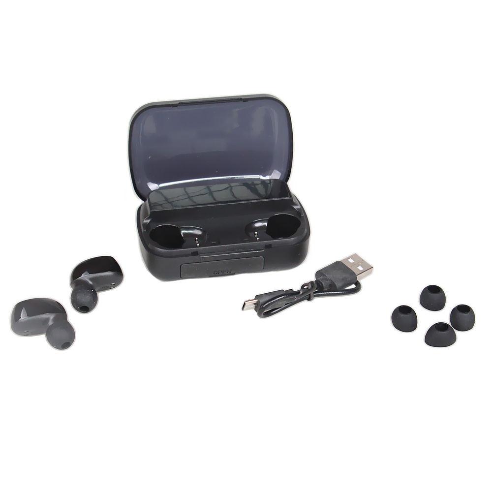 Bezdrátová sluchátka s powerbankou M10 černé - náhľad 4