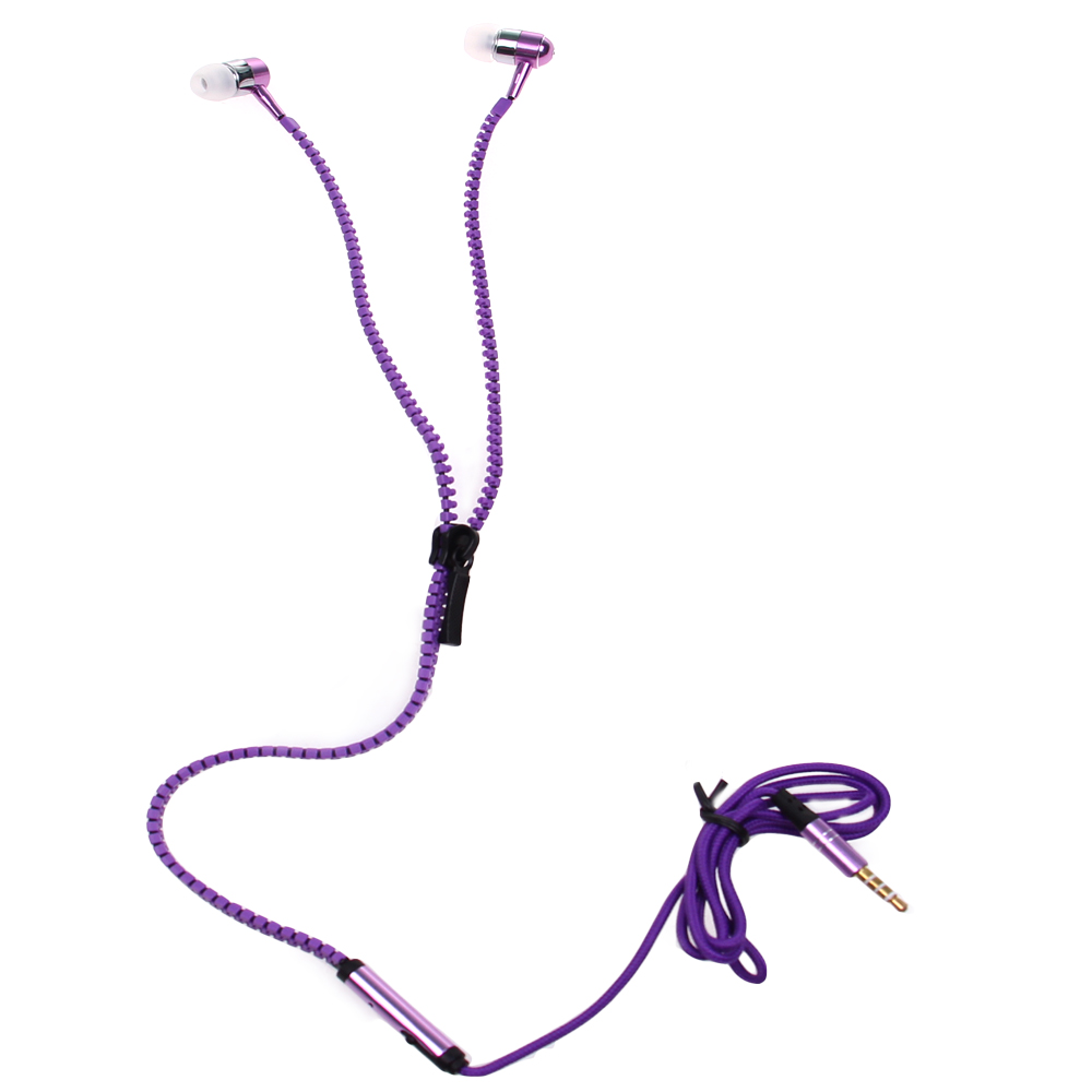Zipová sluchátka fialová - náhľad 1