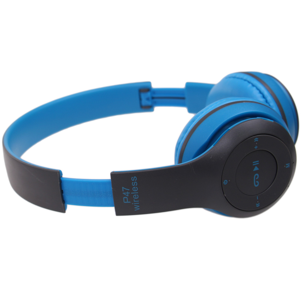 Bezdrátová sluchátka P47 modrá - náhľad 3