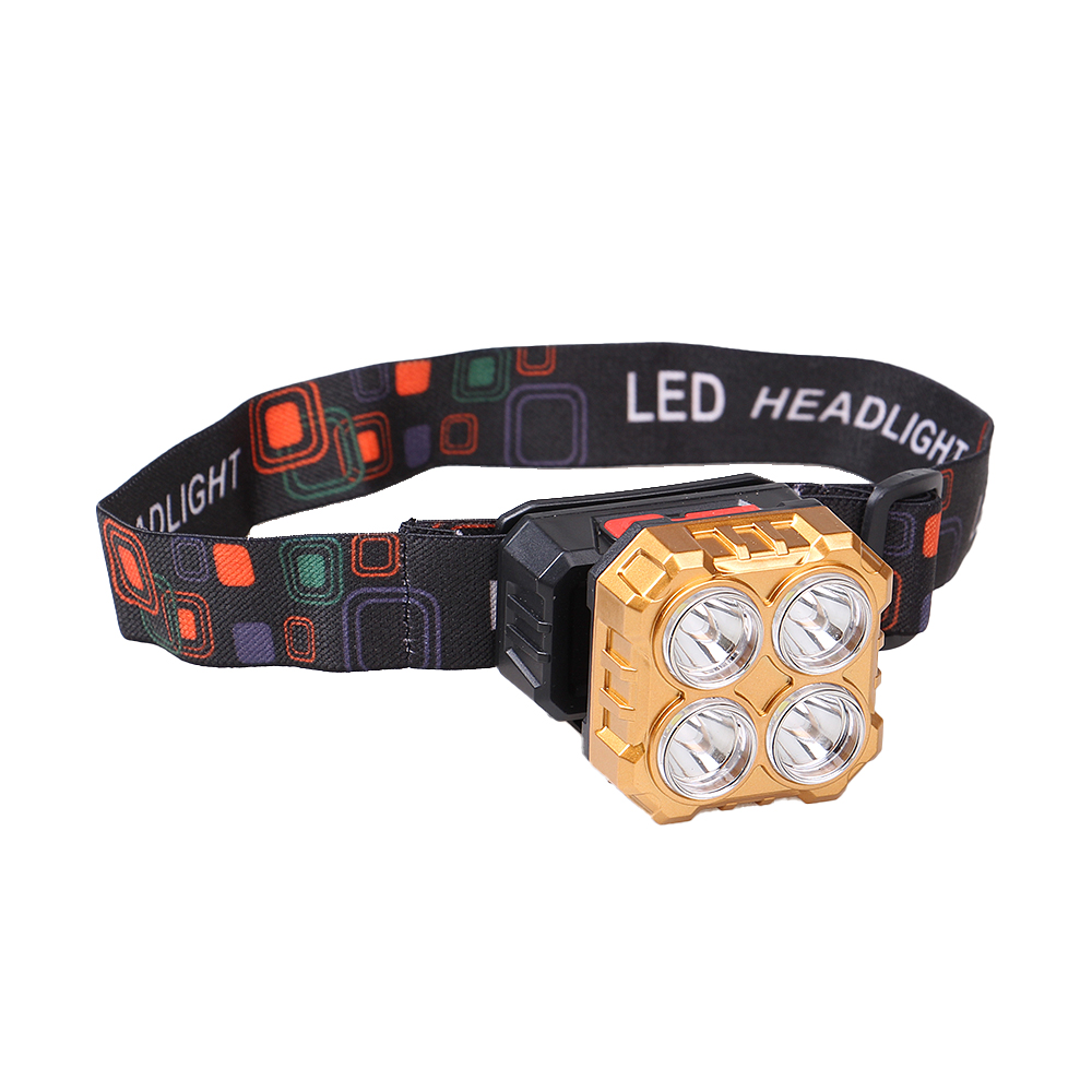 Dobíjecí LED čelovka HX208-4 zlatá - náhľad 3