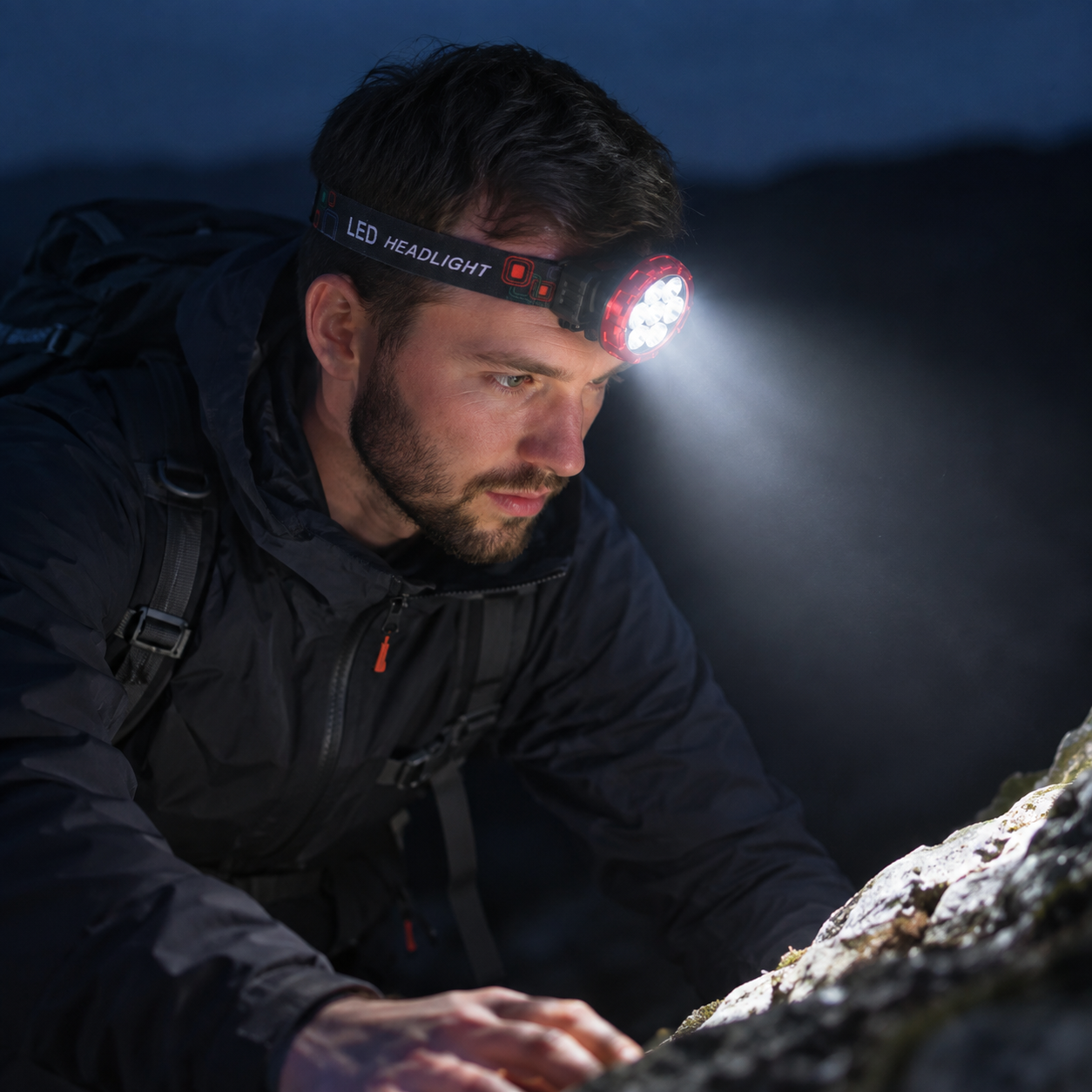 Dobíjecí LED čelovka HX208-9 červená - náhľad 6
