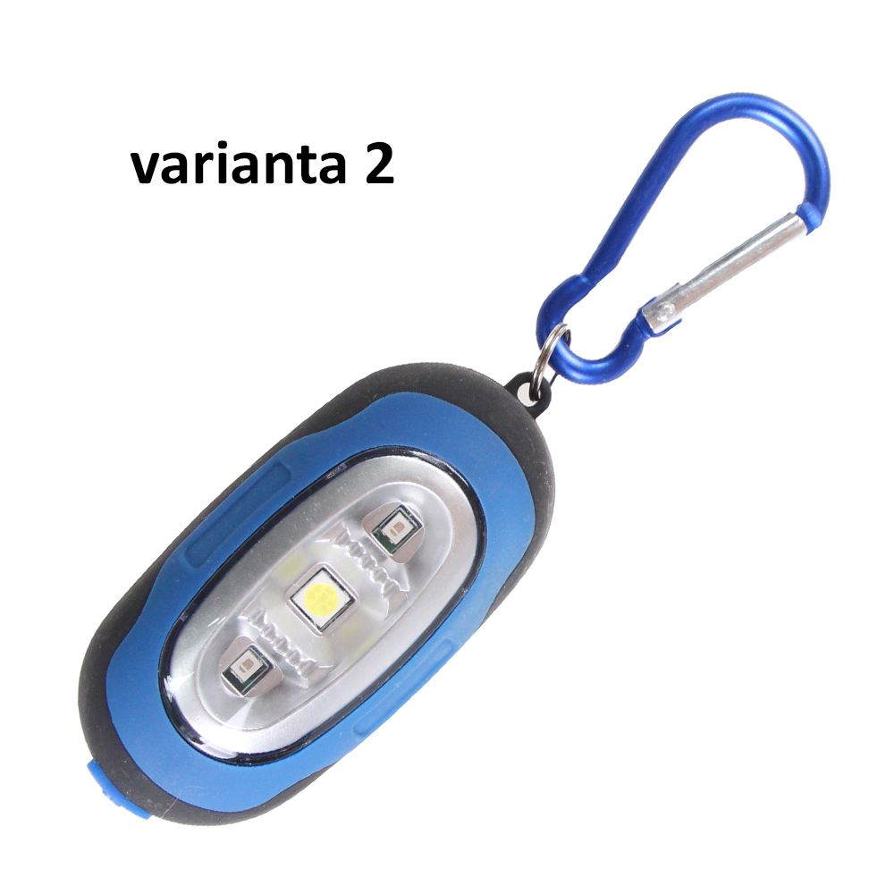 Kapesní led světlo s karabinou modré - náhľad 1