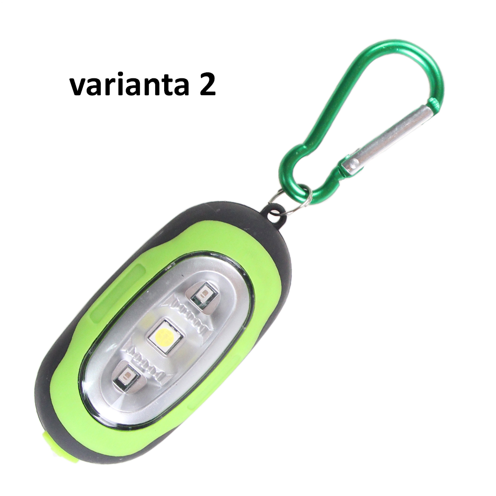 Kapesní led světlo s karabinou zelené - náhľad 2