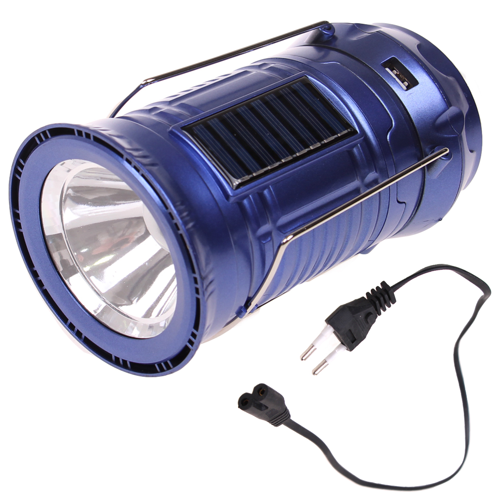 Multifunkční solární LED lucerna modrá - náhľad 4