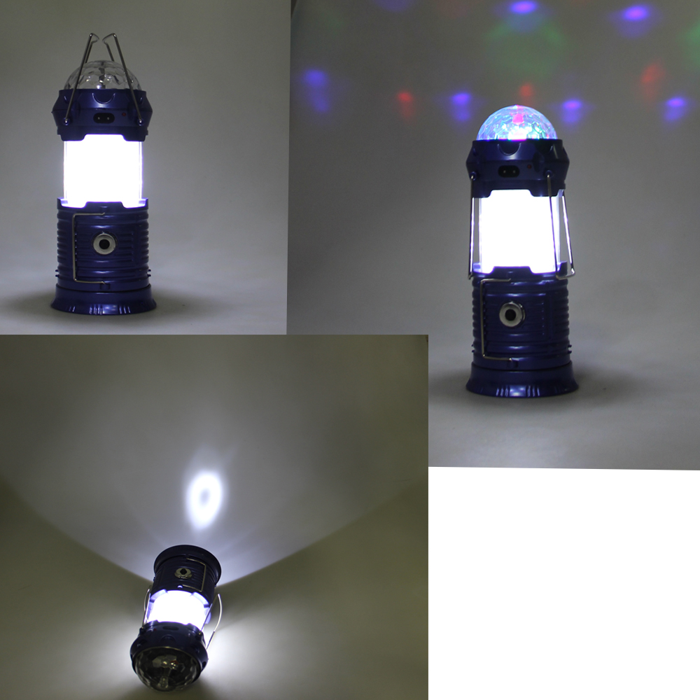 Multifunkční solární LED lucerna modrá - náhľad 5