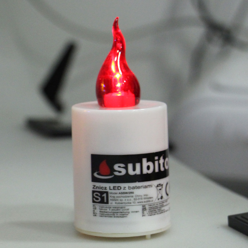Svíčka SUBITO S1 blikací na baterie 30denní červená - náhľad 2