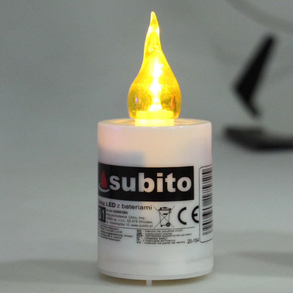 Svíčka SUBITO S1 blikací na baterie 30denní žlutá - náhľad 2