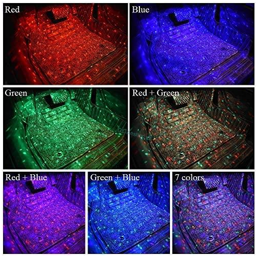 LED osvětlení interiéru auta s dálkovým ovládáním - náhľad 4
