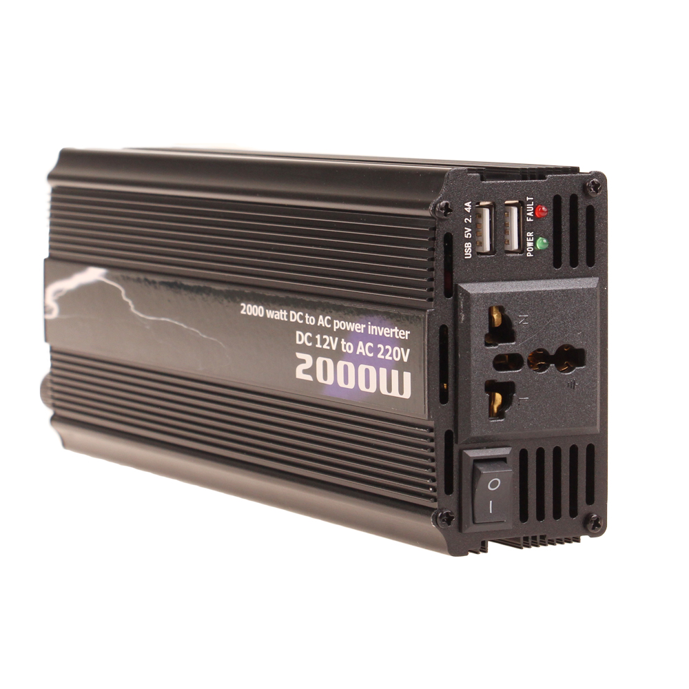 Měnič napětí 2000W černý - náhľad 4