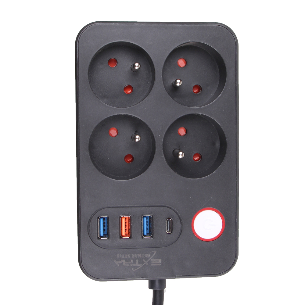 Prodlužovací kabel 2 m se 4 výstupy a USB - náhľad 2