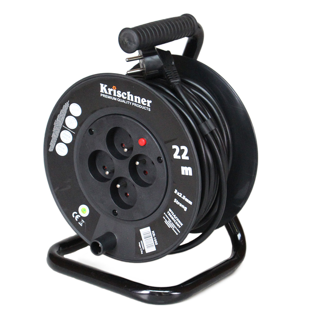 Prodlužovací kabel na bubnu 22 m černý 2,5mm - náhľad 2