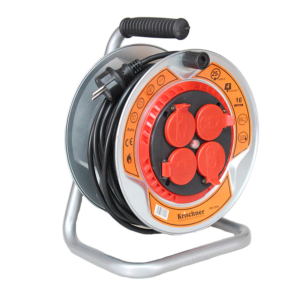 Prodlužovací kabel na bubnu 25 m šedý 2,5mm - náhľad 2