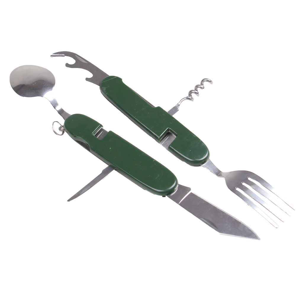 Multifunkční kempingový příbor JIN BIN LI zelený - náhľad 2