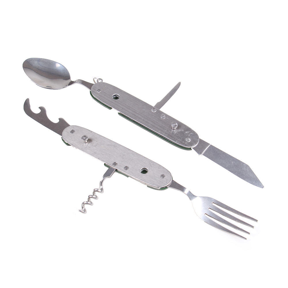 Multifunkční kempingový příbor JIN BIN LI zelený - náhľad 3