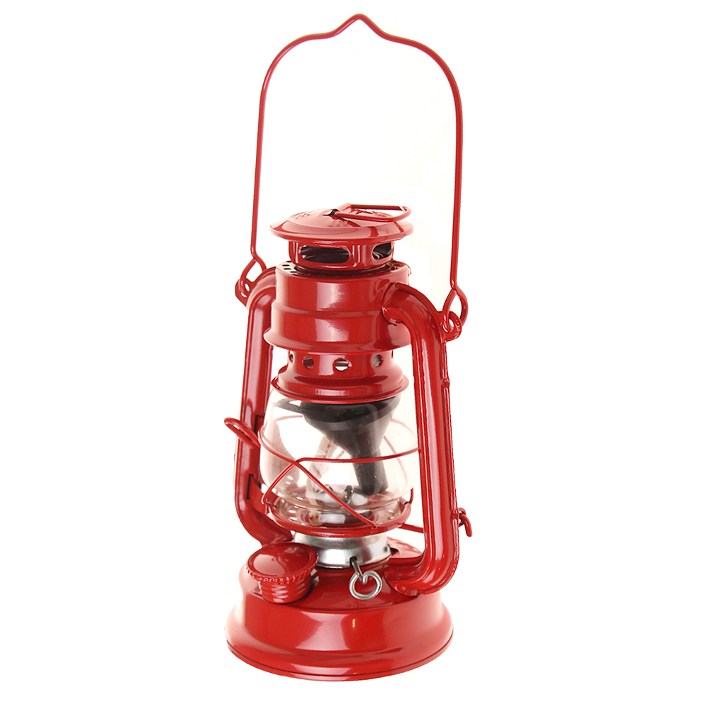 Petrolejová lampa 19 cm červená - náhľad 4