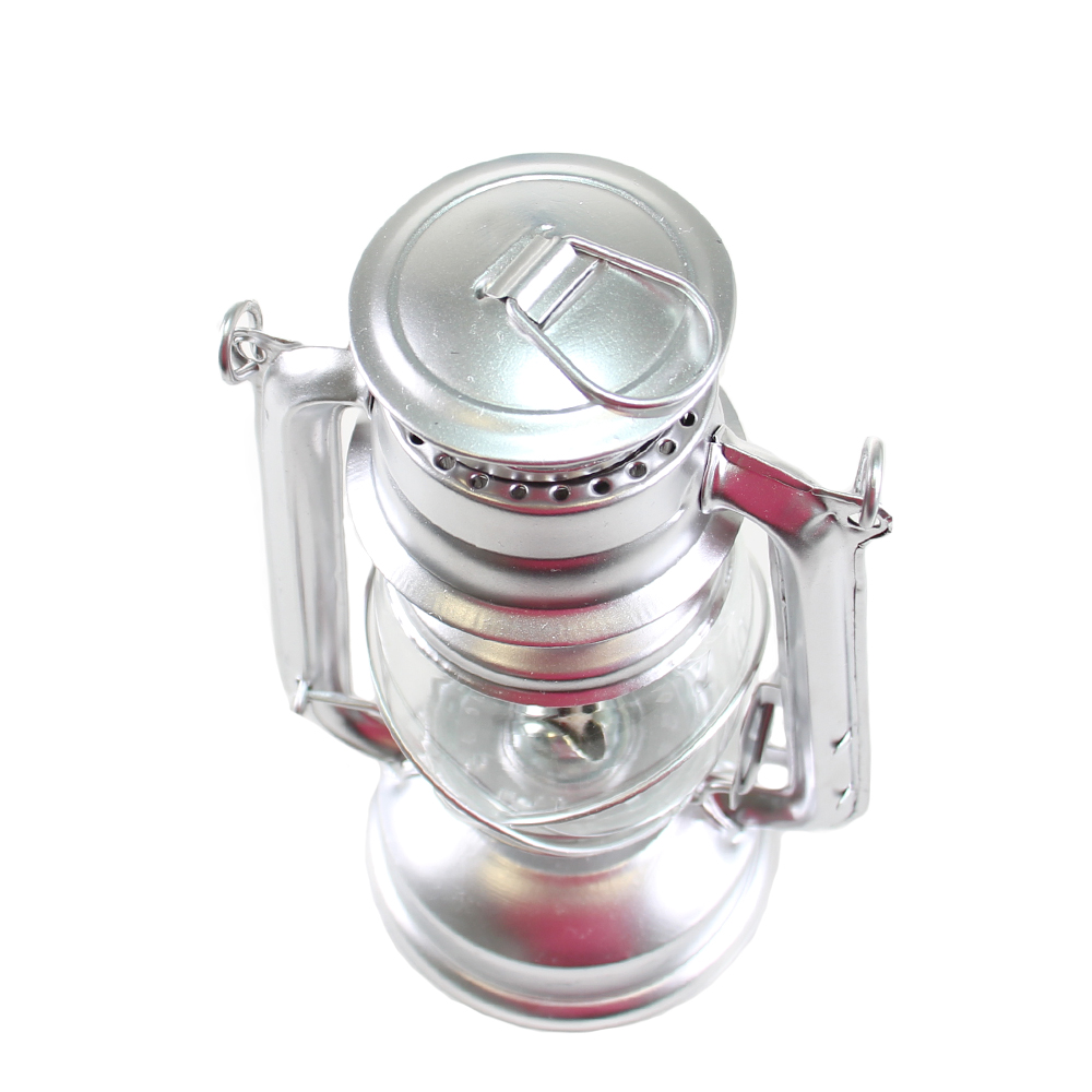 Petrolejová lampa 25 cm stříbrná - náhľad 3
