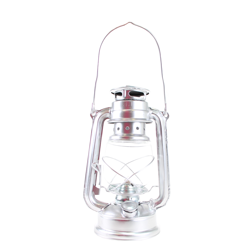 Petrolejová lampa 25 cm stříbrná - náhľad 4
