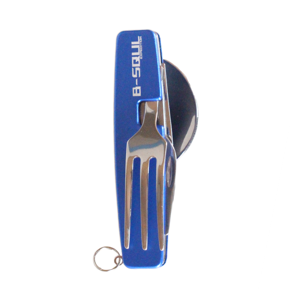 Rozkládací multifunkční kempingový příbor B-SQUL modrý - náhľad 1