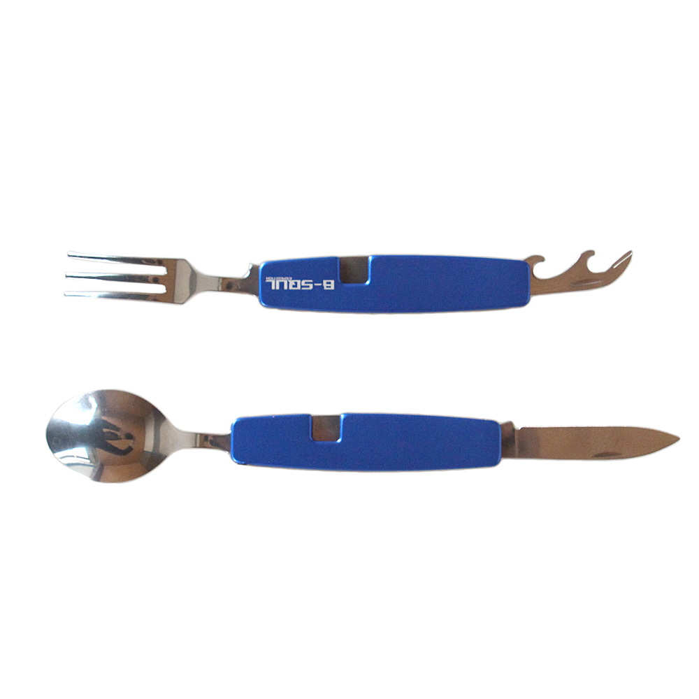 Rozkládací multifunkční kempingový příbor B-SQUL modrý - náhľad 2