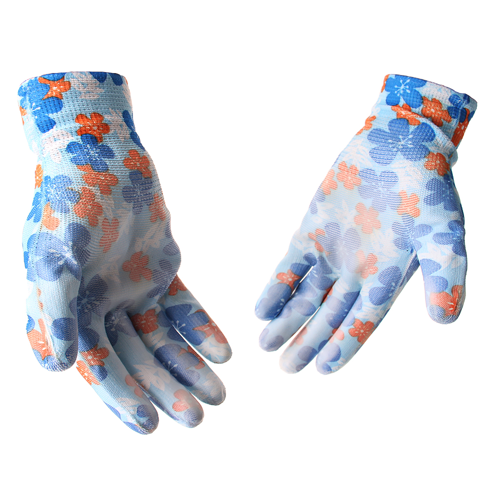 Zahradní rukavice modré květiny - náhľad 2