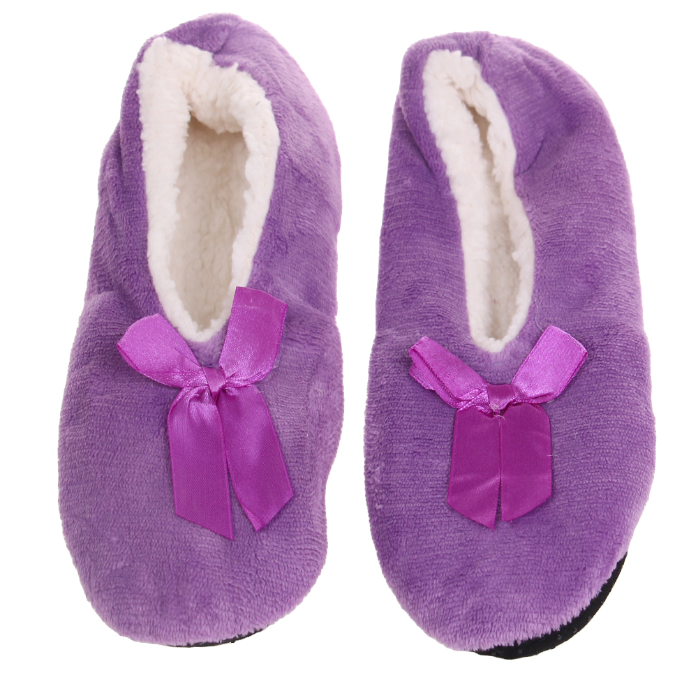 Domácí nazouvací pantofle fialové - náhľad 1