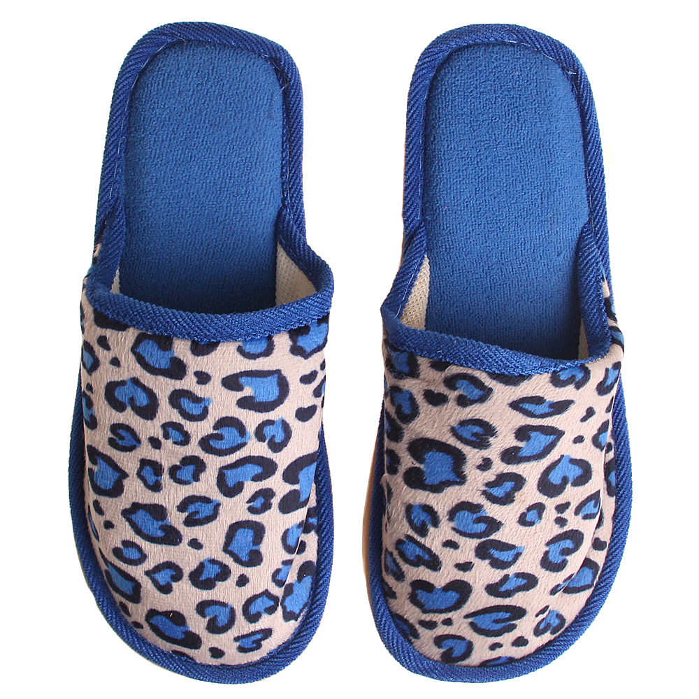 Pantofle domácí leopardí tmavě modré 42/43 - náhľad 1