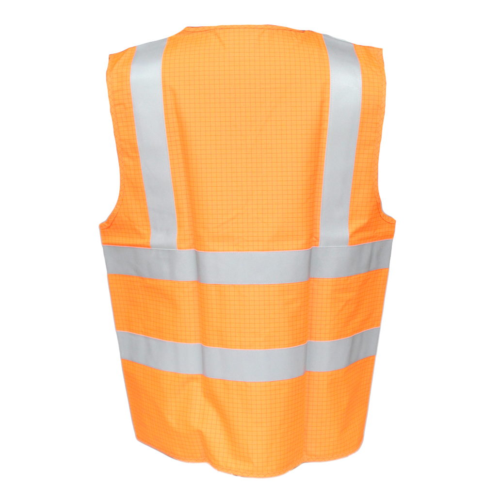 Nehořlavá reflexní vesta oranžová - náhľad 2
