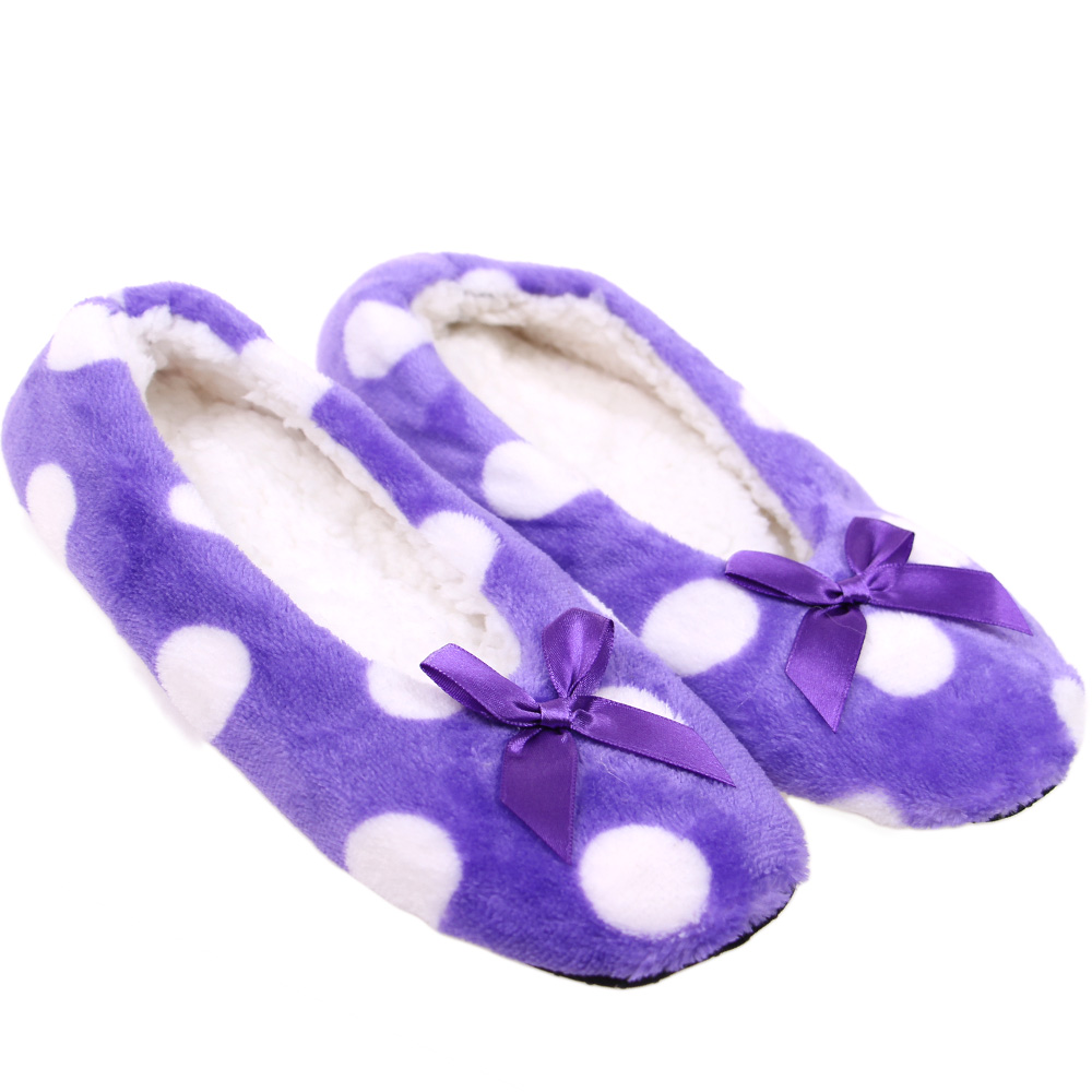 Papuče s puntíky fialové - náhľad 1