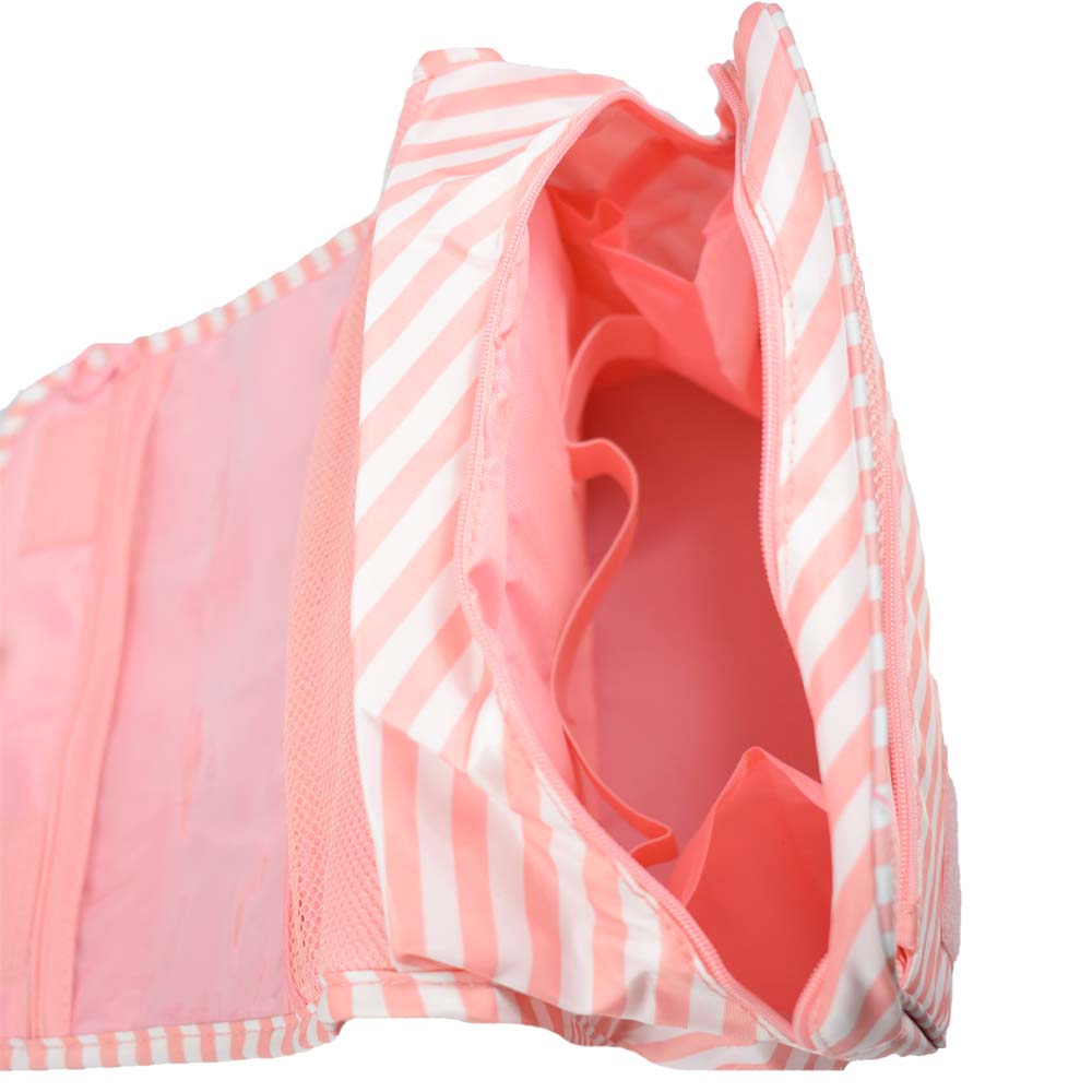 Kosmetická taška závěsná s pruhy růžová - náhľad 4