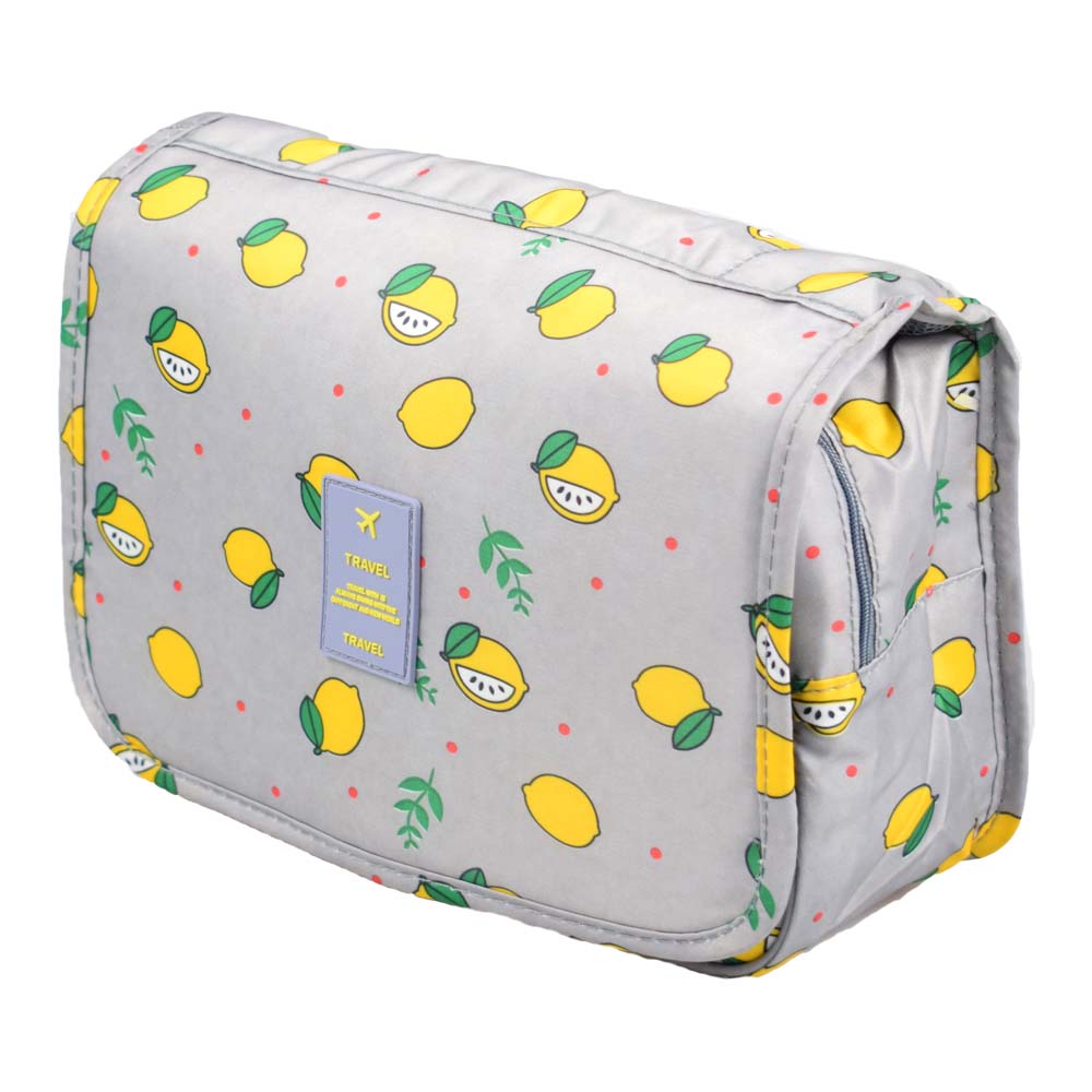 Kosmetická taška závěsná šedá s citróny - náhľad 1