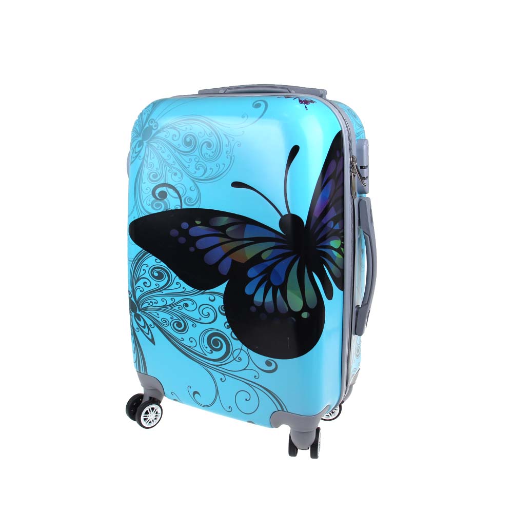 Sada 3 skořepinových kufrů (Blue Butterfly) - náhľad 2