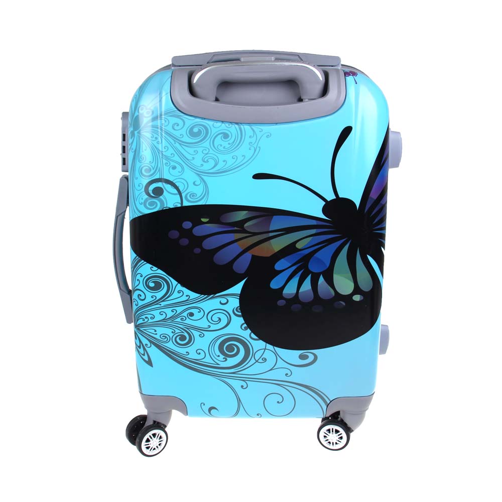 Sada 3 skořepinových kufrů (Blue Butterfly) - náhľad 4