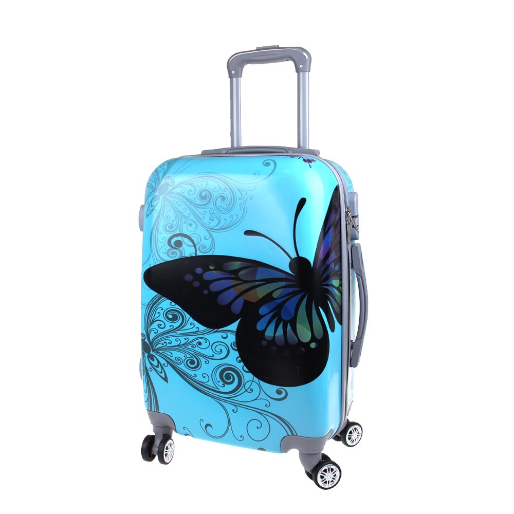 Sada 3 skořepinových kufrů (Blue Butterfly) - náhľad 6