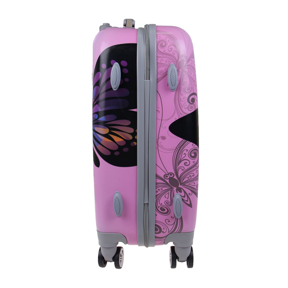 Sada 3 skořepinových kufrů (Pink Butterfly) - náhľad 5