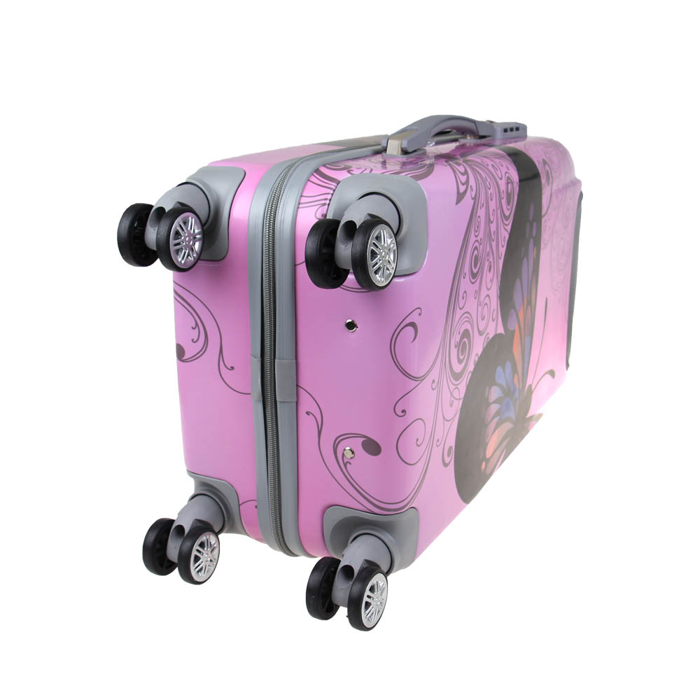 Sada 3 skořepinových kufrů (Pink Butterfly) - náhľad 6