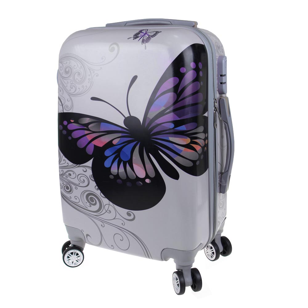 Sada 3 skořepinových kufrů (Silver Butterfly) - náhľad 1
