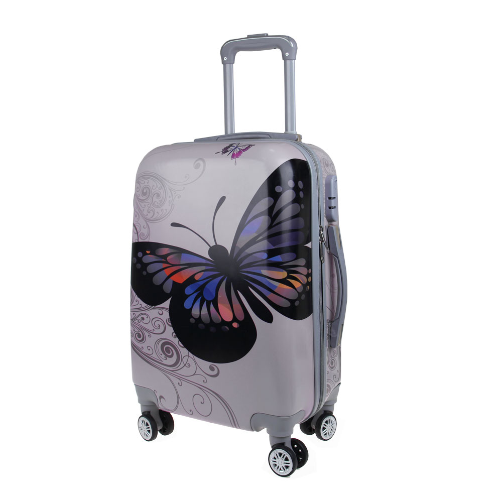 Sada 3 skořepinových kufrů (Silver Butterfly) - náhľad 2