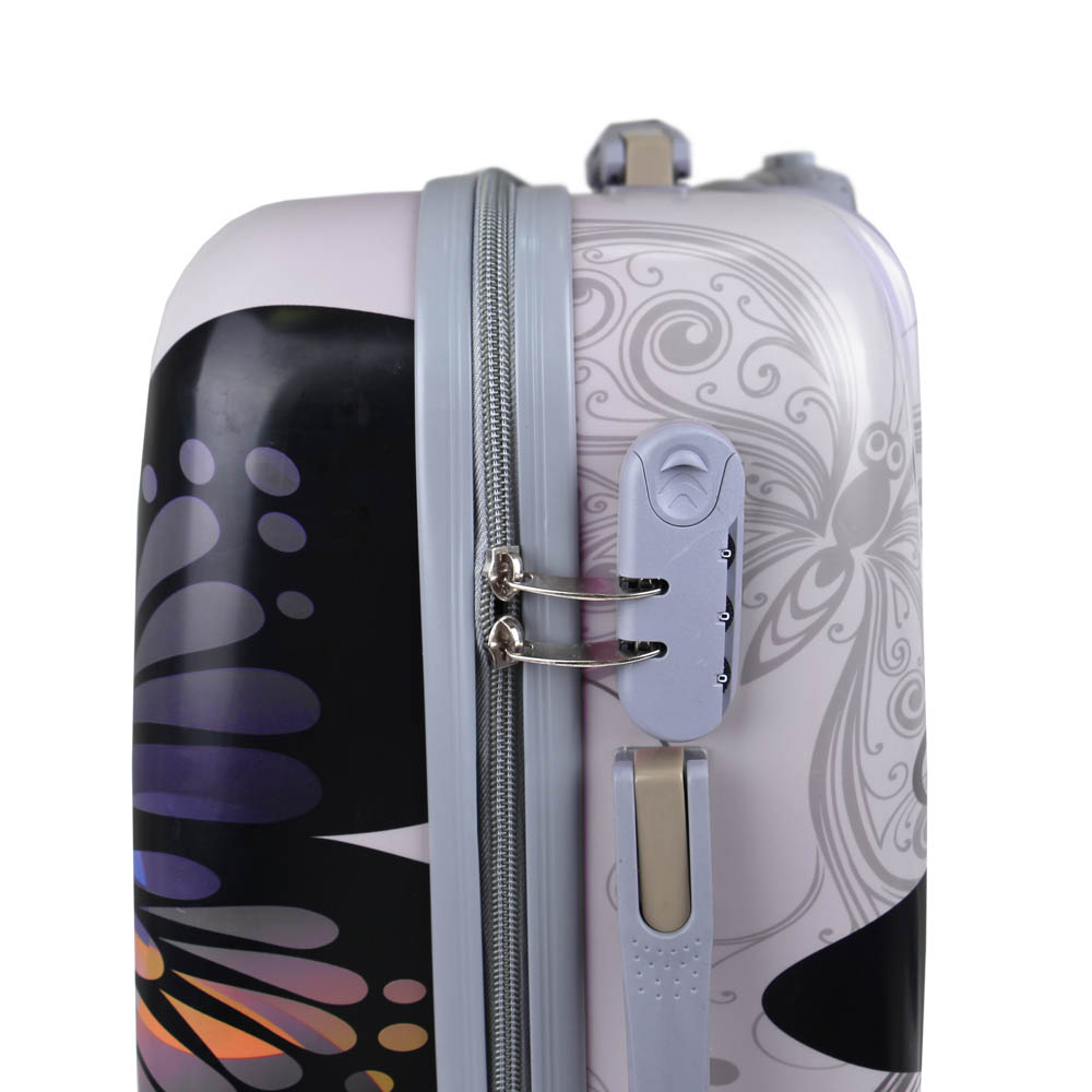 Sada 3 skořepinových kufrů (Silver Butterfly) - náhľad 3