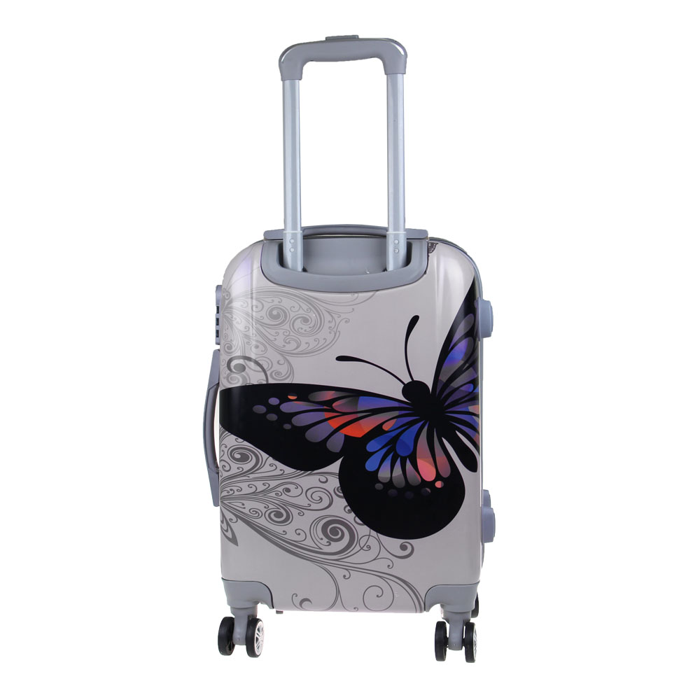 Sada 3 skořepinových kufrů (Silver Butterfly) - náhľad 4