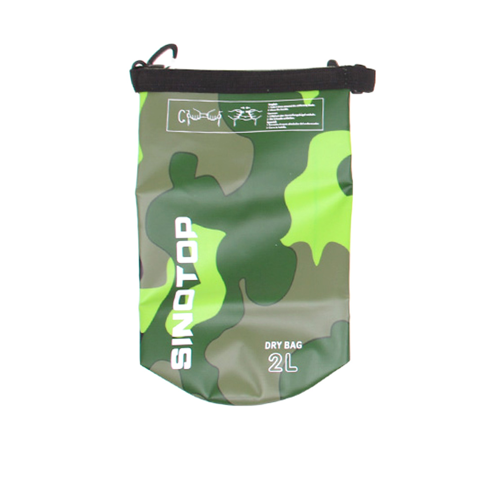 Nepromokavý vak 2 l maskáčový zelený - náhľad 1