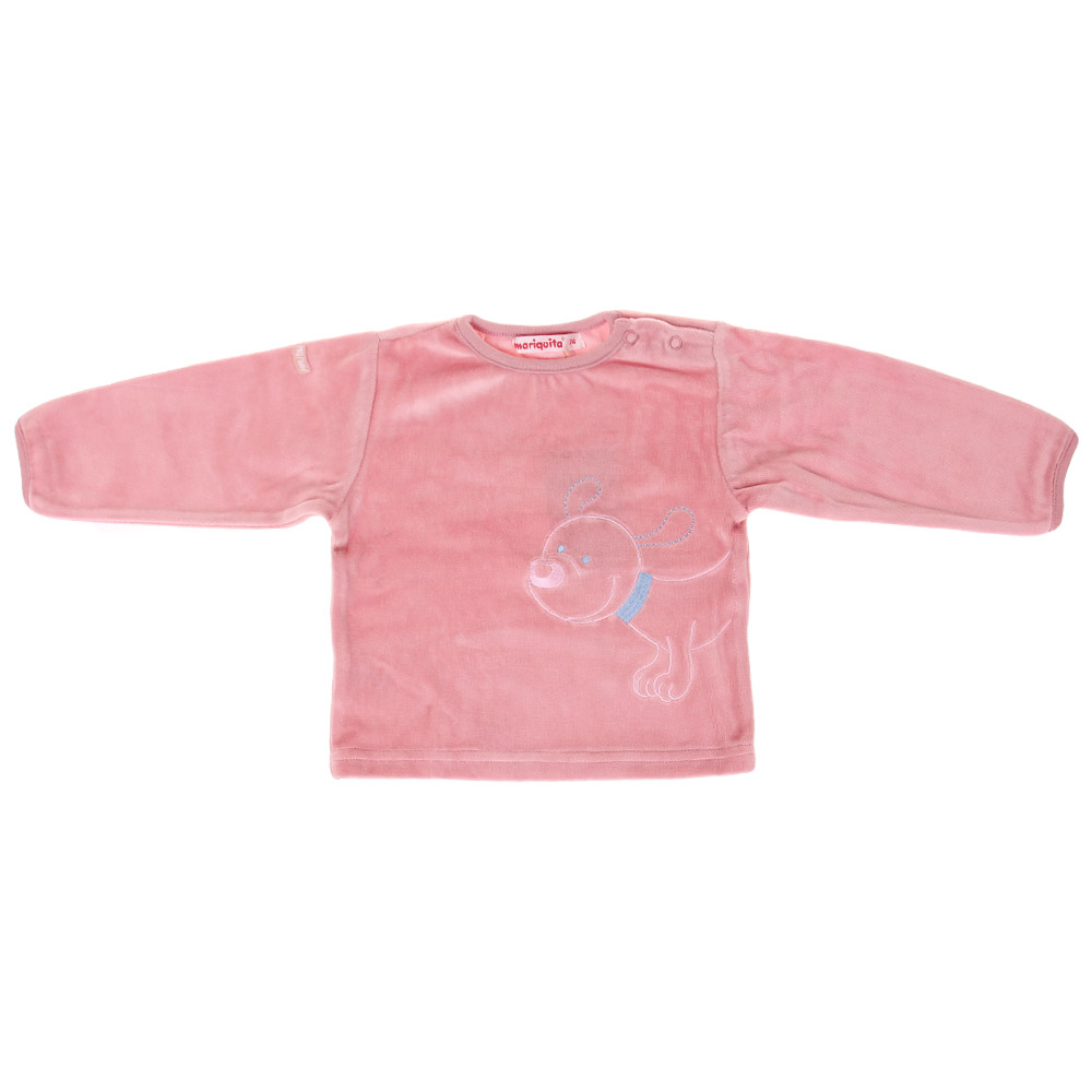 Dětské tričko růžové s pejskem - náhľad 1